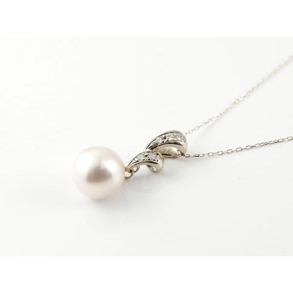 プラチナ ネックレス トップ パールペンダント 真珠 フォーマル ダイヤモンド ペンダント チェーン 人気 6月誕生石 pt900 レディース 送料無料 セール saleの画像