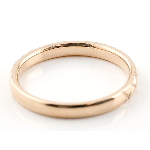 18金 リング メンズ ゴールド 18k 指輪 ピンキーリング ピンクゴールドk18 ストレート チェック シンプル アンティーク 男性 送料無料 セール saleの画像
