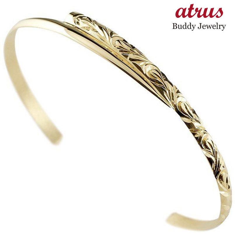 メンズ バングル 太め ハワイアンジュエリー イエローゴールドk10 ブレスレット 地金 バングル 10金 男性用 鍛造 コントラッド 東京 CONTRAD TOKYO セール SALE