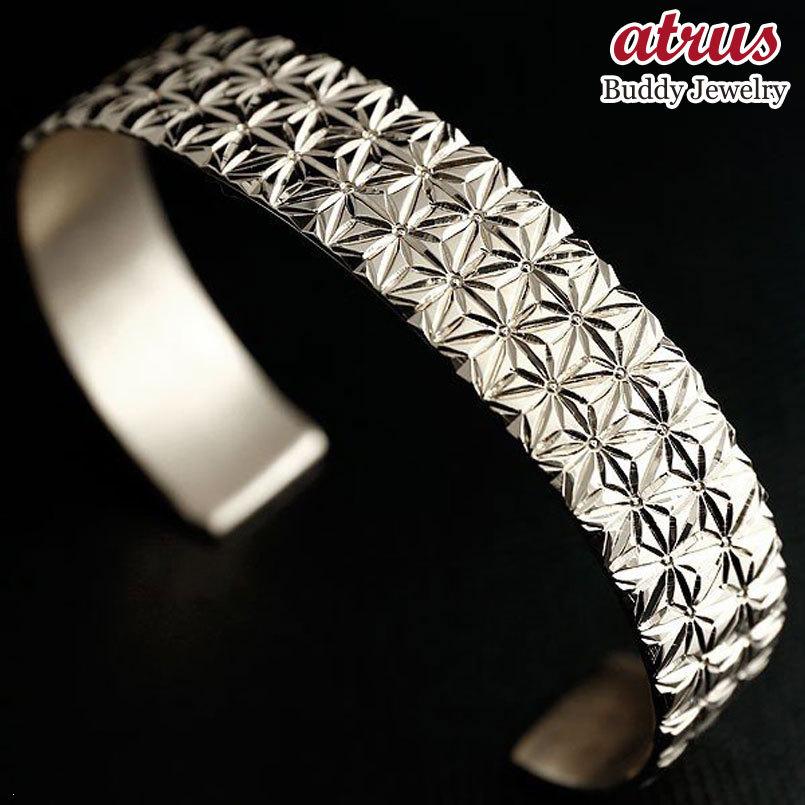 豪華 メンズ ブレスレット バングル シルバー925 麻の葉 模様 和柄 切子 和彫り 和モダン 地金 Sv925 男性用 コントラッド 東京 Contrad Tokyo 送料無料 Sribalajicaffe Com