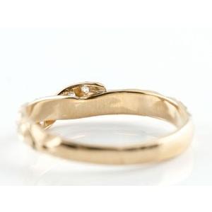 18金 ピンキーリング ハワイアンジュエリー ダイヤモンド レディース ゴールド 18k ピンクゴールドk18 リング 婚約指輪 シンプル おしゃれ 送料無料 セール saleの画像