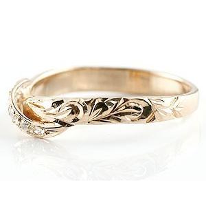婚約指輪 18金 リング ハワイアンジュエリー ダイヤモンド レディース ゴールド 18k ピンクゴールドk18 ピンキーリング シンプル おしゃれ 送料無料 セール saleの画像