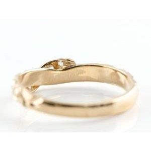 18金 リング ハワイアンジュエリー ダイヤモンド ゴールド 18k ピンクゴールドk18 ピンキーリング 婚約指輪 シンプル おしゃれ 男女兼用 送料無料 セール saleの画像