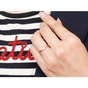 18金 リング ハワイアンジュエリー ダイヤモンド ゴールド 18k ピンクゴールドk18 ピンキーリング 婚約指輪 シンプル おしゃれ 男女兼用 送料無料 セール saleの画像