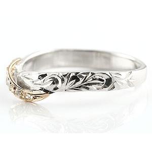 プラチナ 18金 リング ハワイアンジュエリー ダイヤモンド レディース pt900 ゴールド 18k ピンクゴールドk18 ピンキーリング 婚約指輪 送料無料 セール saleの画像