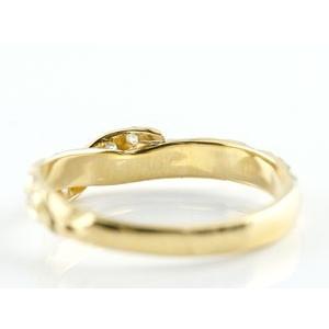 婚約指輪 18金 リング ハワイアンジュエリー ダイヤモンド レディース ゴールド 18k イエローゴールドk18 ピンキーリング シンプル 送料無料 セール saleの画像