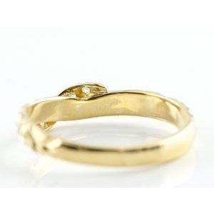 18金 リング ハワイアンジュエリー ダイヤモンド ゴールド 18k イエローゴールドk18 ピンキーリング 婚約指輪 シンプル 男女兼用 送料無料 セール saleの画像