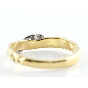 18金 プラチナ リング ハワイアンジュエリー ダイヤモンド ゴールド 18k pt900 イエローゴールドk18 ピンキーリング 婚約指輪 男女兼用 送料無料 セール saleの画像