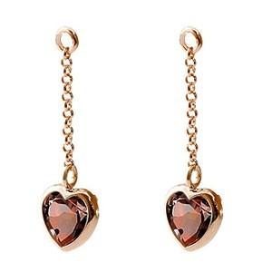 流行に 2個 パーツ ピアス用 イヤリング用 ハート ピンクゴールドk18 ガーネット シンプル レディース 18金 宝石 公式の Kwsrbd Com