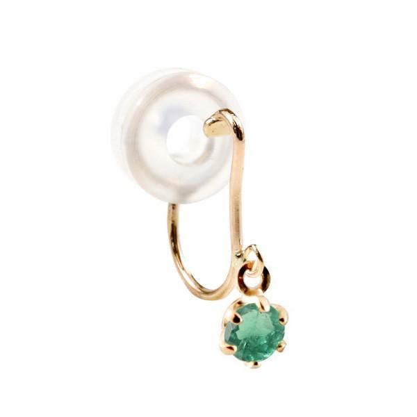 人気ショップが最安値挑戦 メンズ ノンホールピアス イヤリング ピアス 片耳 エメラルド ピンクゴールドk18 シリコン クリップ式 メンズ18金 緑の宝石 最終値下げ Lespakigali Com