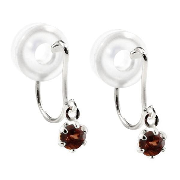 人気特価激安 メンズ ノンホールピアス イヤリング ピアス ガーネット ホワイトゴールドk18 シリコン クリップ式 メンズ18金 赤い宝石 特売 Kslcity Com My