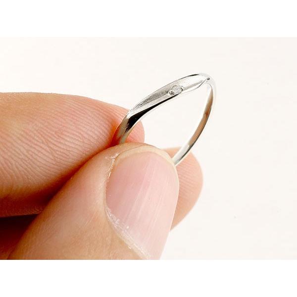 結婚指輪 ペアリング ダイヤモンド スイートペアリィー インフィニティ プラチナ マリッジリング リング V字 つや消し 一粒 pt950 華奢 送料無料 人気 saleの画像