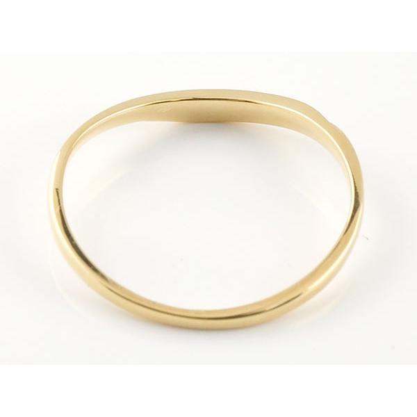 結婚指輪 ペアリング ペア スイートペアリィー インフィニティ マリッジリング ダイヤモンド イエローゴールドk10 V字 つや消し 一粒 華奢 送料無料 人気 saleの画像