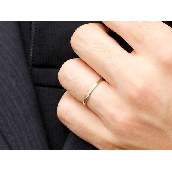 結婚指輪 ペアリング プラチナ マリッジリング ダイヤモンド スイートペアリィー インフィニティ リング S字 つや消し 一粒 pt950 華奢 送料無料 人気 saleの画像