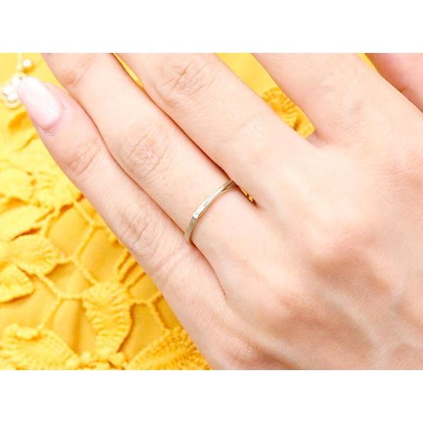 結婚指輪 ペアリング ペア マリッジリング スイートペアリィー インフィニティ ダイヤモンド ホワイトゴールドk10 S字 つや消し 一粒 華奢 送料無料 saleの画像