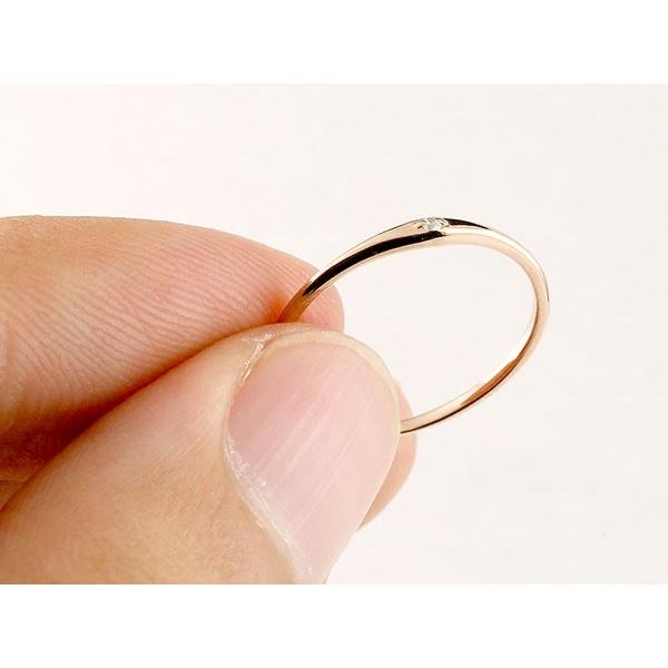 ペアリング ペア 結婚指輪 スイートペアリィー インフィニティ マリッジリング ダイヤモンド ピンクゴールドk10 ストレート一粒 華奢 送料無料 セール saleの画像