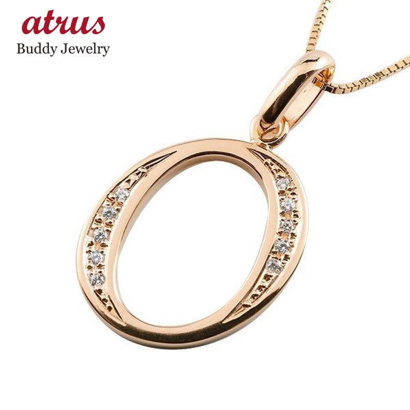 ネックレス メンズ イニシャル ネーム メンズ O ネックレス キュービックジルコニア ピンクゴールドk18 ペンダント アルファベット チェーン 人気 男性 18金 Www Wearefromdust Org