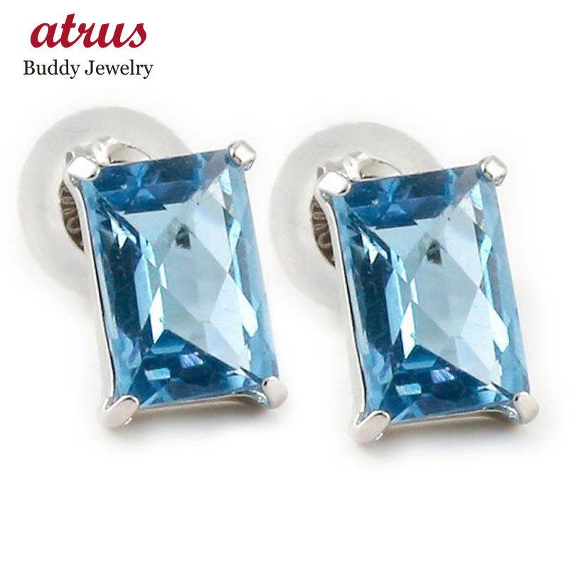 天然石ピアスＮｏ．60 ブルートパーズのスタッドピアス キャッチにチャーム 天然石ピアスNo．60 ブルートパーズのスタッドピアス キャッチ