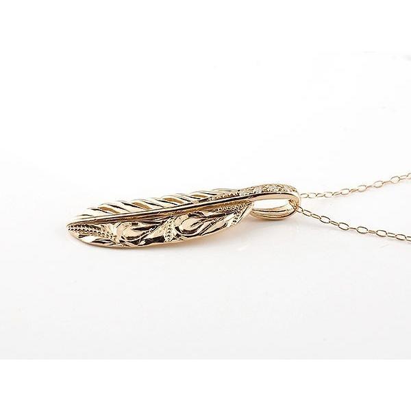 メンズ フェザーネックレス トップ 羽 ダイヤモンド ピンクゴールドk18 ペンダント k18 シンプル 男性用 人気 18金 18ｋ 送料無料 セール SALE_1