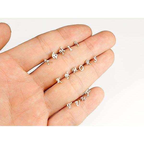 18金 ピアス レディース イニシャル 片耳ピアス 選べる ピンクゴールドk18 18k アルファベット 地金 宝石なし 人気 送料無料 セール saleの画像