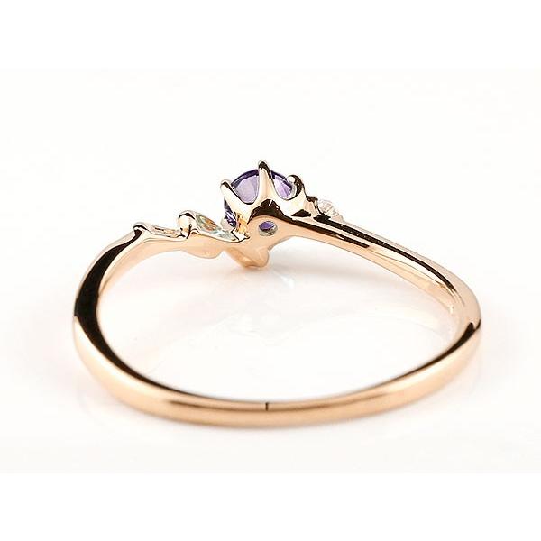 国内即発送 指輪 イニシャル 母の日 送料無料 2月誕生石 10金 ピンクゴールドk10アルファベット 華奢リング ダイヤモンド アメジスト ピンキーリング N ネーム ピンキーリング My刻印サービス C Binghamtonhots Com