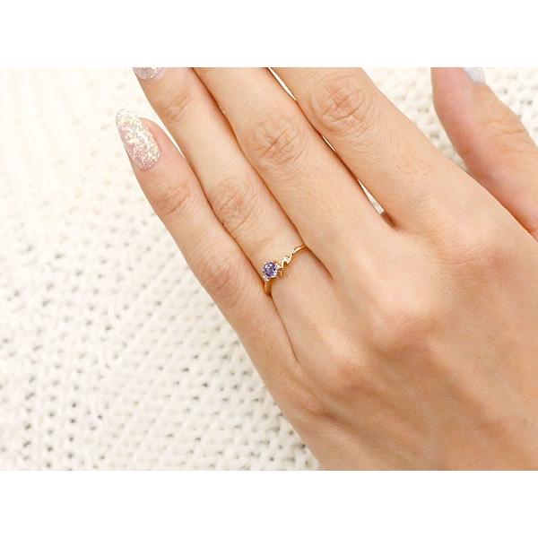 国内即発送 指輪 イニシャル 母の日 送料無料 2月誕生石 10金 ピンクゴールドk10アルファベット 華奢リング ダイヤモンド アメジスト ピンキーリング N ネーム ピンキーリング My刻印サービス C Binghamtonhots Com