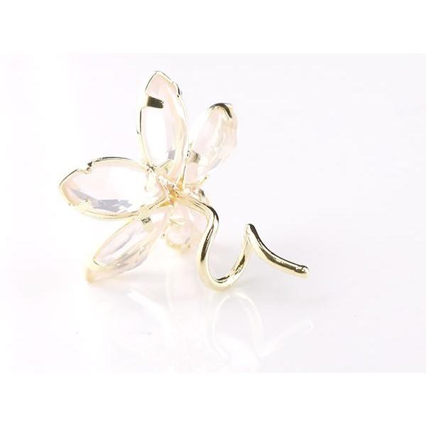 18金 ピアス 桜 ダイヤモンド ローズクオーツ 片耳 レディース ゴールド 18k キャッチのいらないピアス キャッチナッシャー 春 おしゃれ 送料無料 セール saleの画像