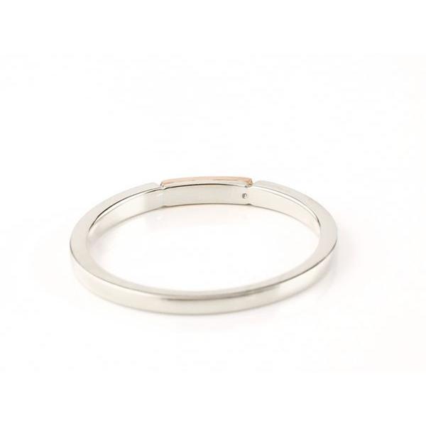 プラチナ 18金 リング ダイヤモンド レディース 華奢 細め pt900 ピンクゴールド 18k ピンキーリング 婚約指輪 ストレート 指輪 シンプル 送料無料 セール saleの画像
