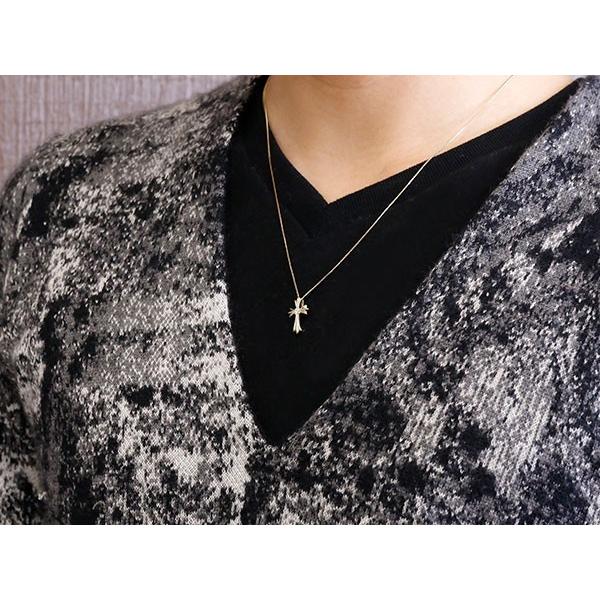 18金 ネックレス トップ メンズ クロス ダイヤモンド 十字架 ペンダントトップ ゴールド 18k イエローゴールドK18 ダイヤ チェーン 人気 あすつく セール saleの画像