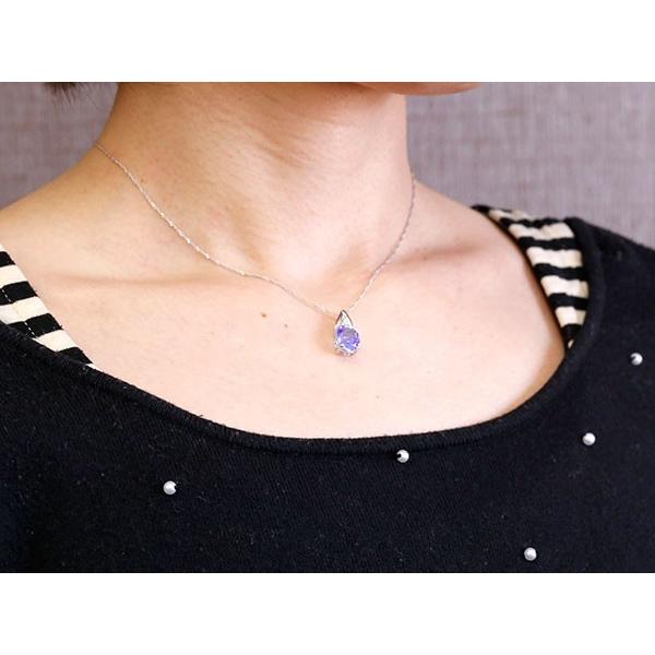 ネックレス アメジスト ペンダントトップ ダイヤモンド ホワイト 