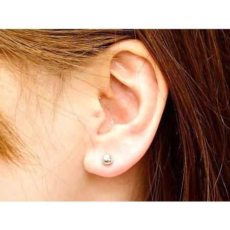 ピアス プラチナ 片耳ピアス キャッチのいらないピアス 丸玉ピアス 5mm プラチナピアス シンプル レディース キャッチナッシャー 送料無料 セール saleの画像