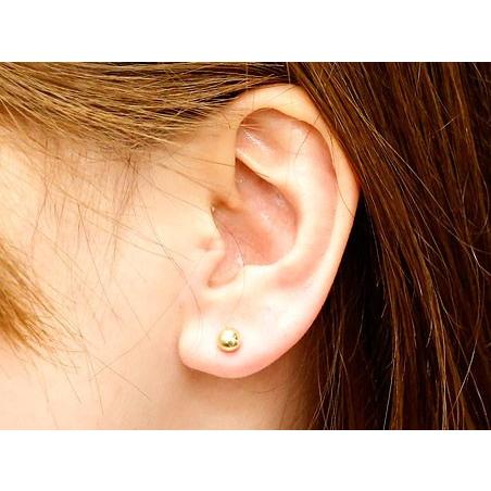 ピアス ゴールド キャッチのいらないピアス 丸玉ピアス 5mm イエローゴールドk10 シンプル レディース キャッチナッシャー 10金 送料無料 セール saleの画像