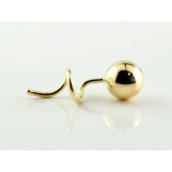 ピアス レディース 片耳ピアス キャッチのいらないピアス 丸玉ピアス 5mm イエローゴールドk18 18k シンプル キャッチナッシャー 18金 あすつく 送料無料 saleの画像