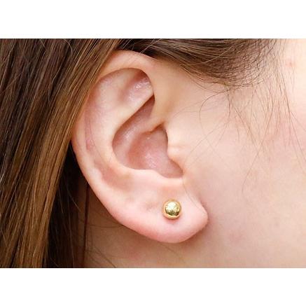 18金 ピアス つけっぱなし キャッチのいらないピアス 丸玉 6mm イエローゴールドk18 18k シンプル レディース キャッチナッシャー あすつく 送料無料 saleの画像