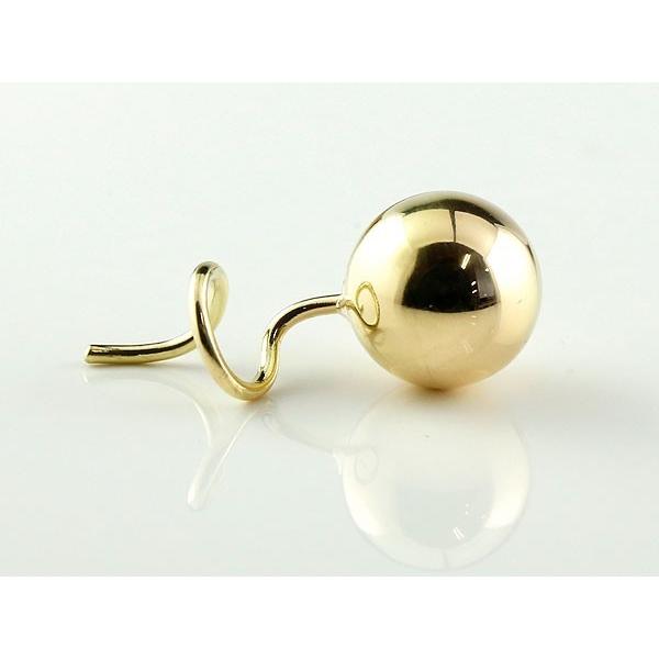 18金ピアス メンズ 片耳ピアス キャッチのいらないピアス 丸玉ピアス 7mm イエローゴールドk18 18k ピアス シンプル キャッチナッシャー ファーストピアス 人気の画像