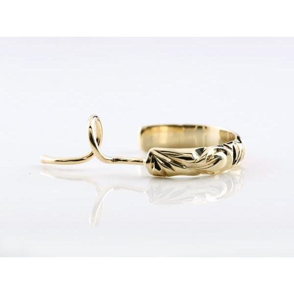 ピアス 18金 ハワイアンジュエリー キャッチのいらないピアス フープ イエローゴールドk18 18k シンプル レディース キャッチナッシャー 送料無料 saleの画像