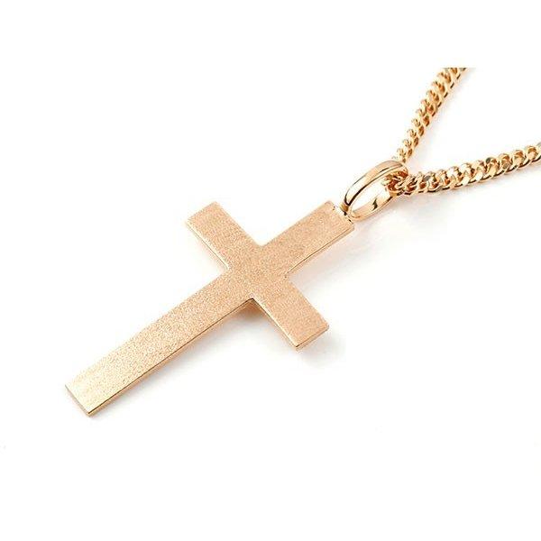 ハワイアンジュエリー 喜平 キヘイ メンズ ネックレス トップ クロス ピンクゴールドK18 十字架 18金 ミル打ち 男性 キヘイチェーン 人気 18ｋ セール SALE_2