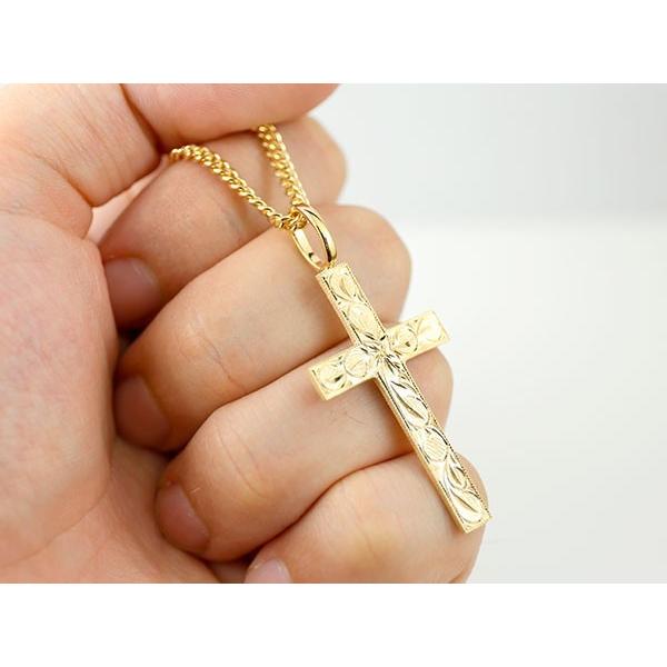 18金ネックレス トップ メンズ ハワイアンジュエリー ゴールド 喜平 クロス 18k キヘイ イエローゴールドK18 十字架 ミル打ち 男性 送料無料 セール SALE_3