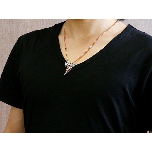 プラチナ ネックレス トップ 喜平 キヘイ メンズ オフホワイトダイヤモンド ピンクゴールドk18 シャーク サメ 牙 ファング コントラッド 東京 18ｋ 人気 プラチナ 人気