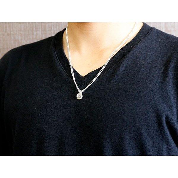 シルバー ネックレス 喜平 ペンダントトップ ダイヤモンド 1.0ct sv925 キヘイ トップ ダイヤ 大粒 一粒 チェーン シンプル 人気 男女兼用 送料無料 セール saleの画像