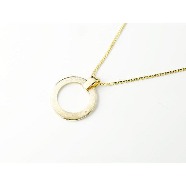 メンズネックレス ダイヤモンド イエローゴールドK10 リング ネックレス トップ 輪っか 10金 リングネックレス キーリングネックレス 人気 セール saleの画像