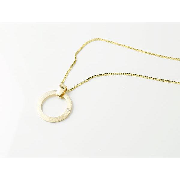 メンズネックレス ダイヤモンド イエローゴールドK10 リング ネックレス トップ 輪っか 10金 リングネックレス キーリングネックレス 人気 セール saleの画像