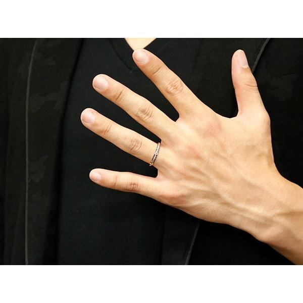 プラチナ 18金 リング メンズ pt900 18k 婚約指輪 ピンクゴールドk18 エンゲージリング コンビ ストレート カット ピンキーリング 送料無料 セール saleの画像