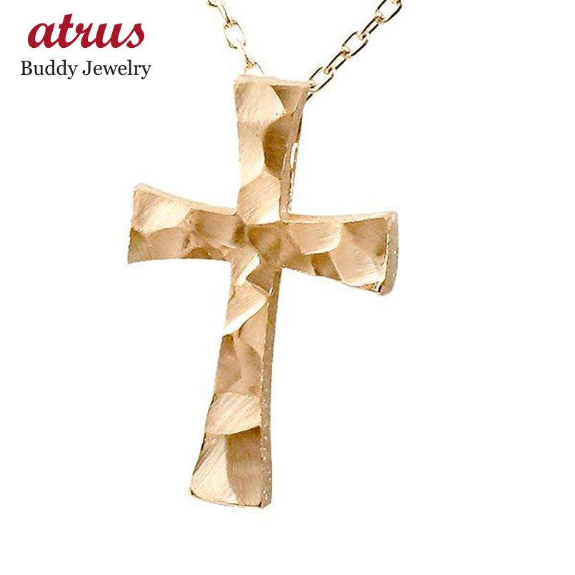 絶対一番安い ネックレス メンズ クロス ピンクゴールドk18 ペンダント 十字架 シンプル 18金 男性用 地金 ロック仕上げ 岩 人気 完売 Lespakigali Com