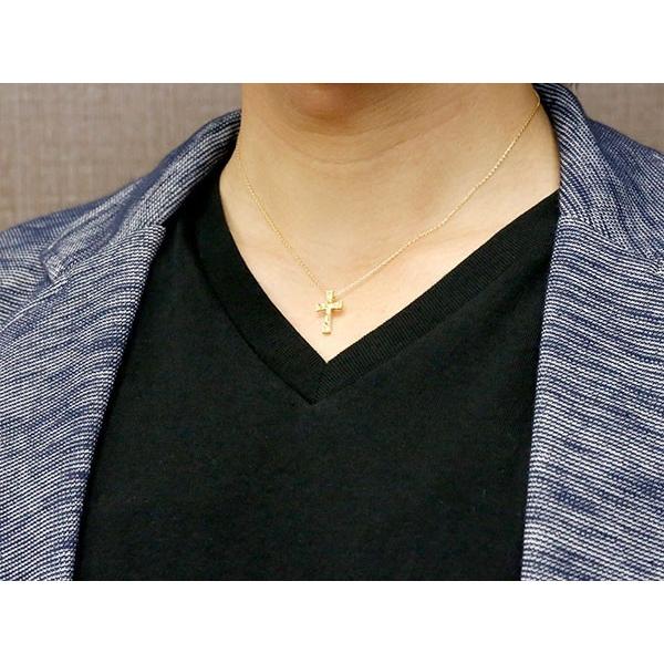 メンズ ネックレス トップ クロス イエローゴールドK10 ペンダント 十字架 シンプル 10金 男性用 地金 ロック仕上げ 岩 人気 送料無料 セール saleの画像