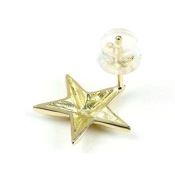 ピアス 18金 メンズ 星 イエローゴールドk18 18k 地金 シンプル スター スタッド 男性用 送料無料 人気 セール saleの画像