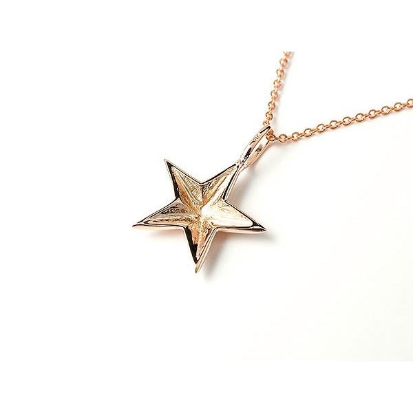 ネックレス ピンクゴールドK18 星 ペンダントトップ シンプル スター 18金 チェーン レディース 地金 送料無料 セール SALE_2