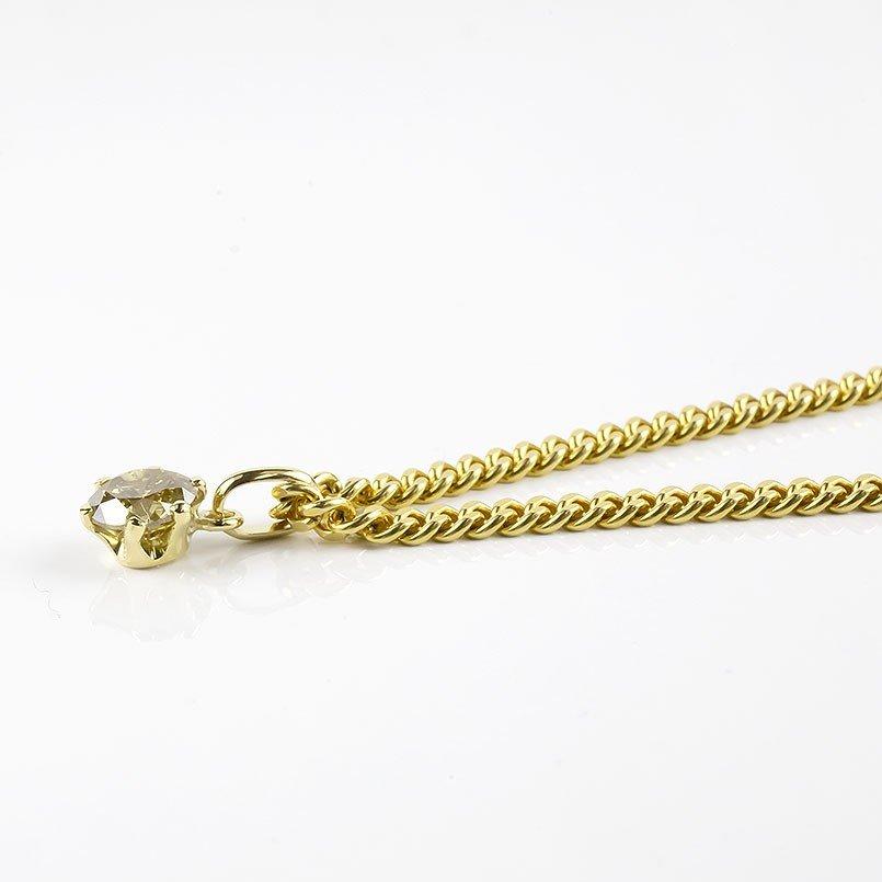 ネックレス メンズ 18金 ペンダントトップ ブラウンダイヤモンド 一粒 大粒 1.0ct 喜平 トップ ダイヤ ゴールド 18k キヘイ 送料無料 セール saleの画像
