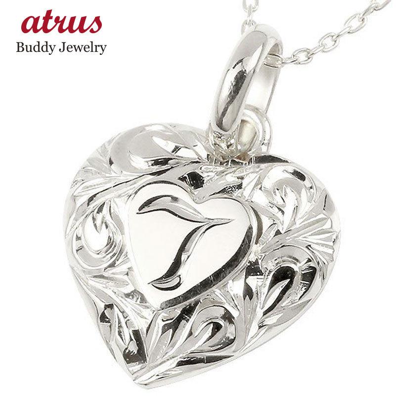 ハワイアン メンズ ネックレス トップ ハート シルバー 花文字 イニシャル アルファベット スクロール ペンダントトップ sv925 送料無料 人気 セール SALE