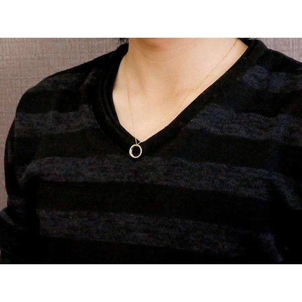 メンズ ペアネックレス トップ イエローゴールドK10 ペンダント リングネックレス トップ 文字入れ 刻印 too 10金 チェーン シンプル 送料無料 セール saleの画像